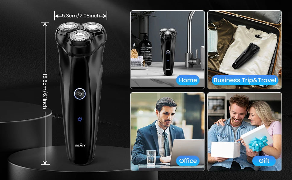 Men's Electric Shaver Beard Trimmer USB Rechargable Hair Cutting Machine - petguardiansupplies