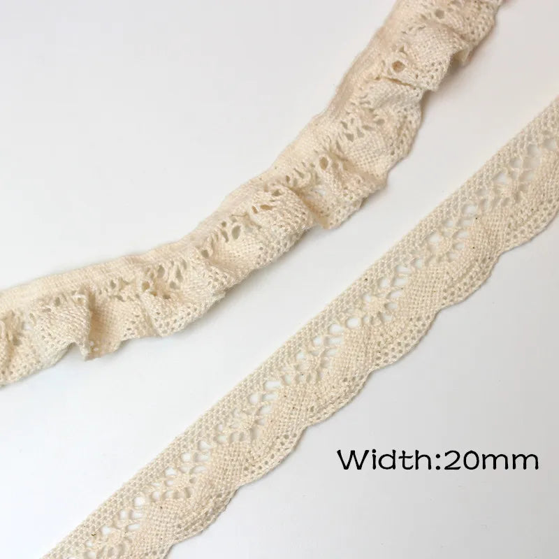 5yards/lot Elastic Beige Lace Trims Cotton White Stretch Lace Ribbon Diy Socks Dress Hometexile Edge Wrap Webbing Tape Ornament - petguardiansupplies