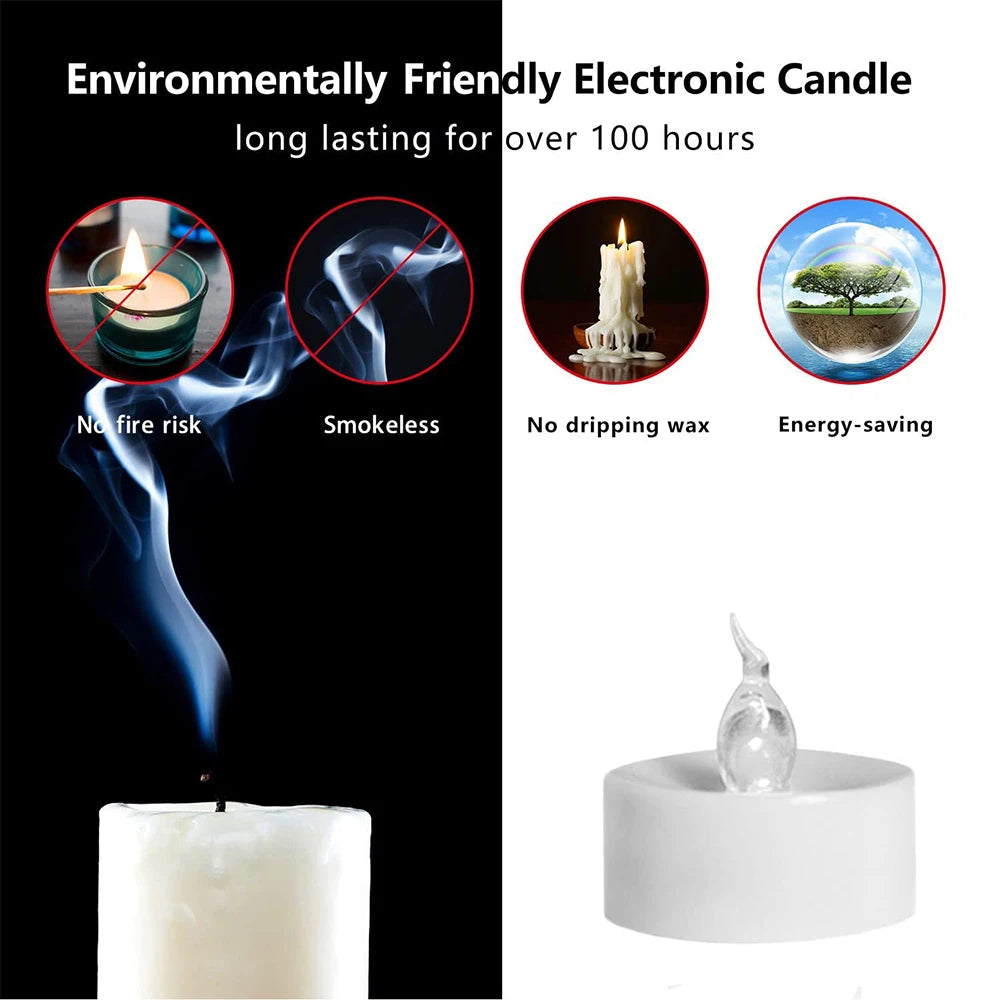 12 X LED Colour Changing Flickering Mood Tea Lights Flameless Battery Operated - petguardiansupplies