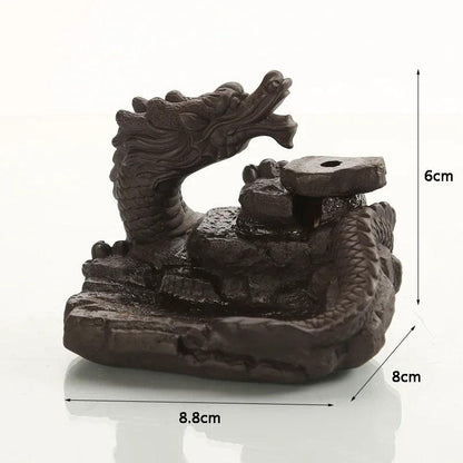 F 2023 hot Dragon Incense Burner Smoke Backflow Best Cone Censer incense Holder mini Office Desk Home Decor Teahouse Ornament - petguardiansupplies