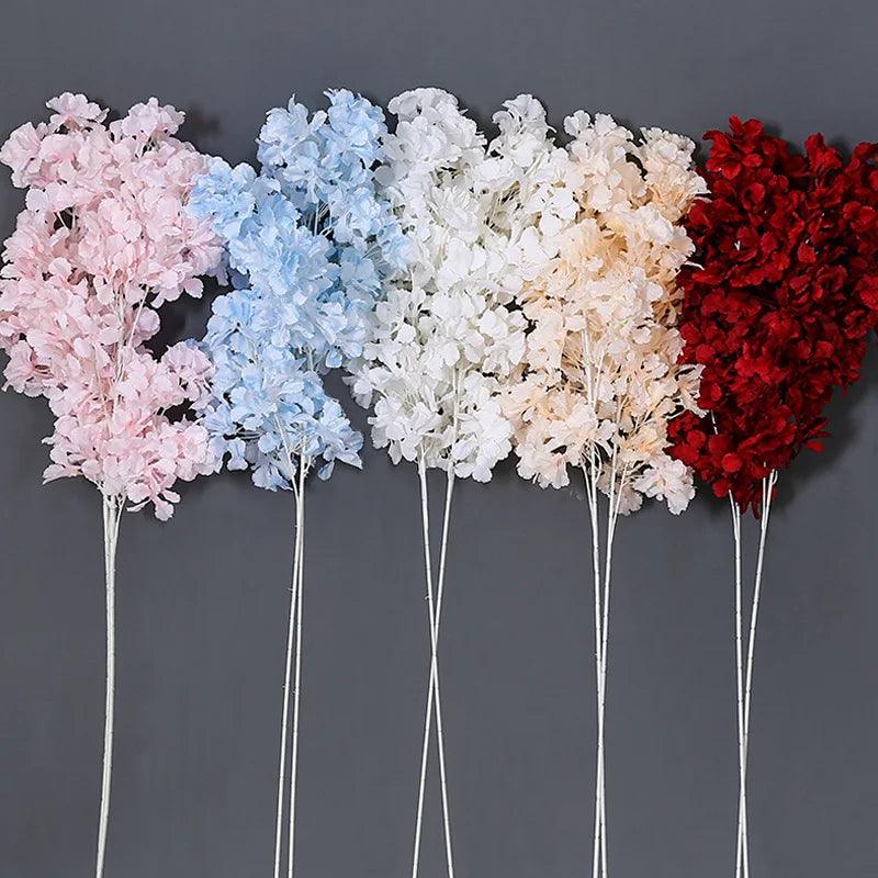 107CM Silk Hydrangea White Branch Snow All Over The Sky DIY Artificial Cherry Home Party Decoration Wedding Arch Decoration - petguardiansupplies