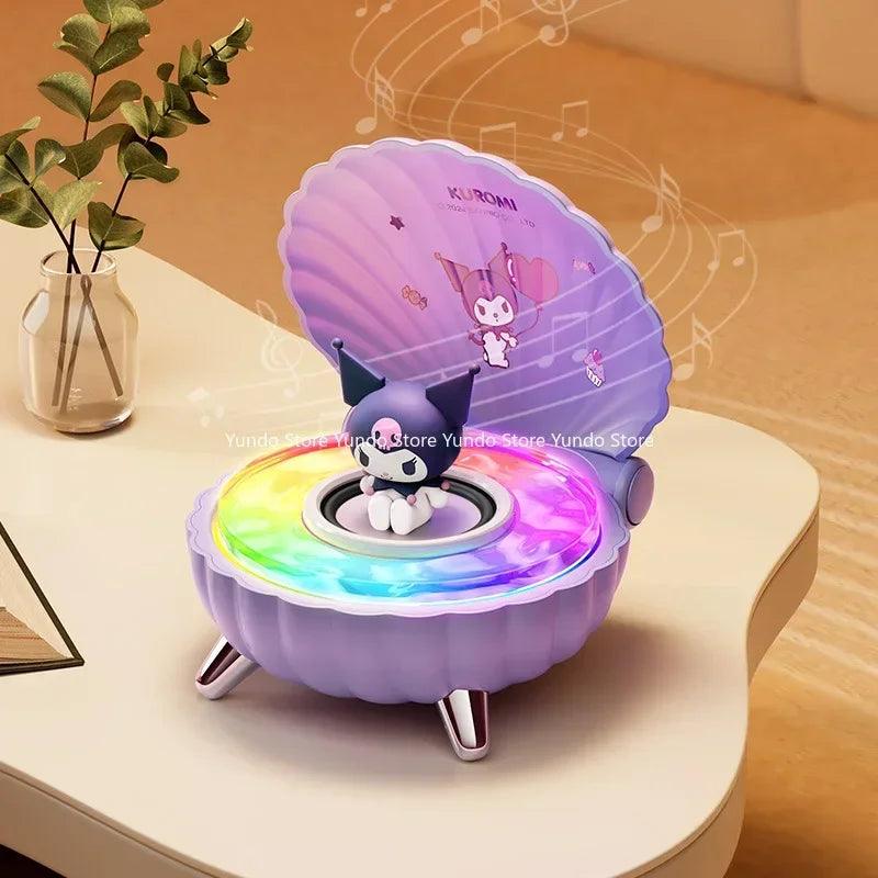 New Sanrio Mini Bluetooth Speakers Kawaii Kuromi My Melody Shell Series Wireless Portable Night Light Speakers Anime Girl Gifts - petguardiansupplies