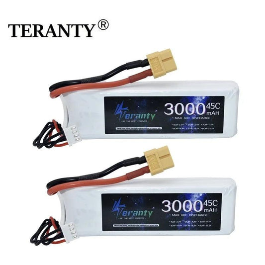 2/4PCS 3S 3000mAh Lipo Battery 11.1V 45C with XT60 Plug for RC Airplane Quadcopter Helicopter Drone FPV Model Racing Car Battery - petguardiansupplies