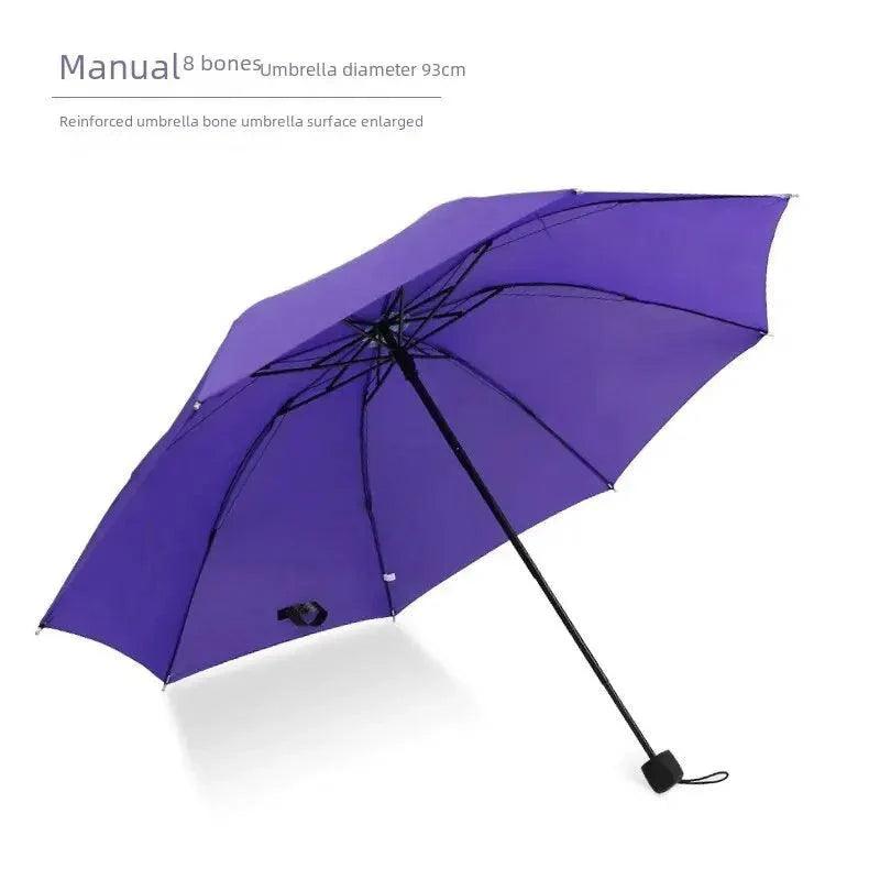 Large Folding Umbrella Business Use Men's Women's Sun Rain Umbrella Three Fold Advertising Logo - petguardiansupplies