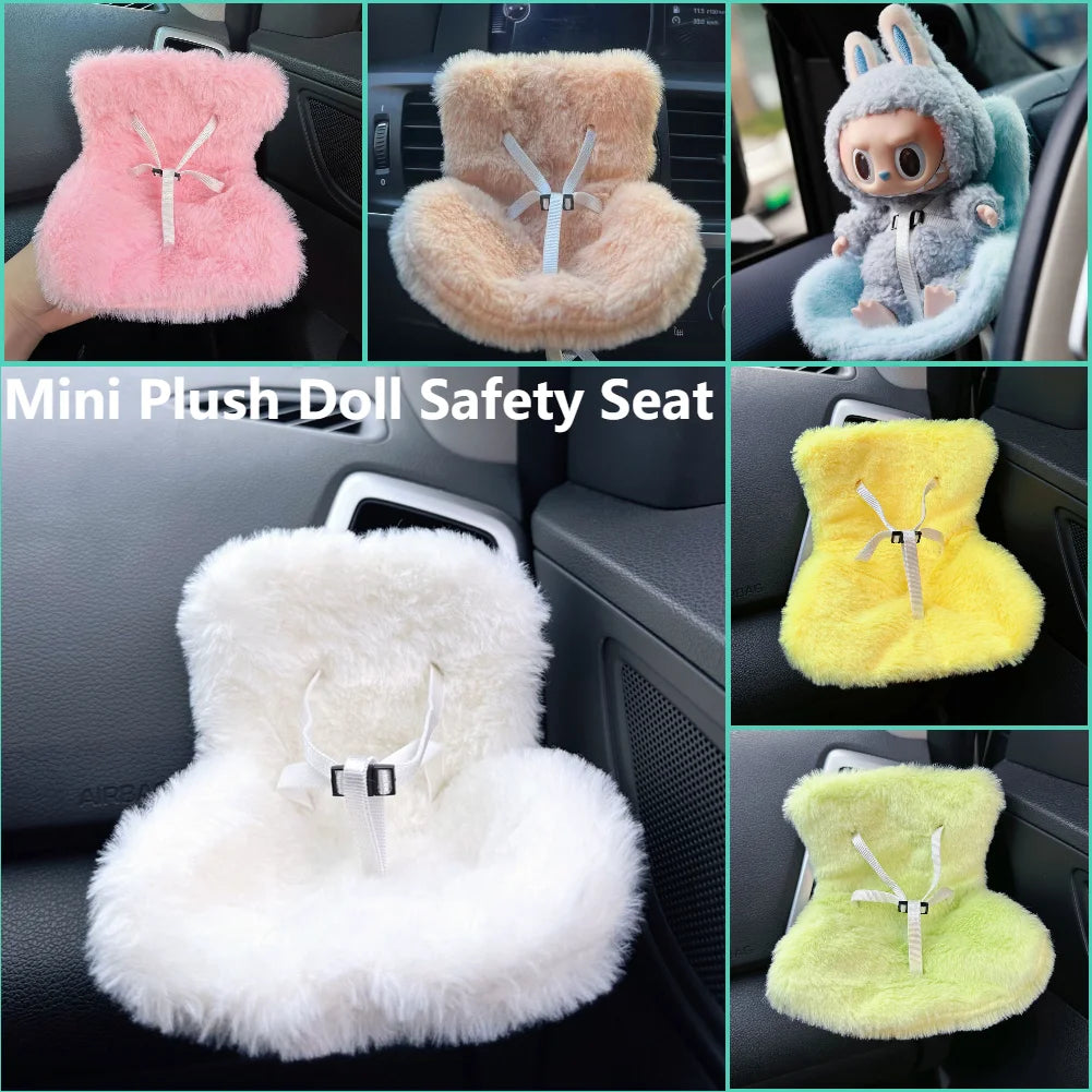 Labbubu Soft Doll Safety Seat for Car Cute Gifts - petguardiansupplies