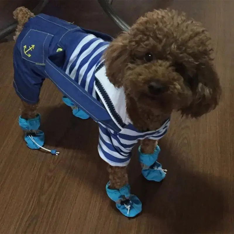 4pcs/set Waterproof Winter Pet Dog Shoes Anti-slip Rain Snow Boots Footwear Thick Warm For Small Cats Puppy Dogs Socks Booties - petguardiansupplies