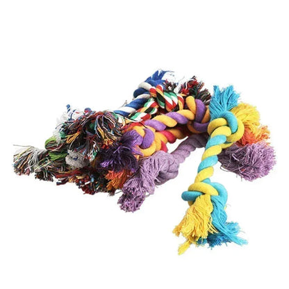 1 pcs Pets dogs pet supplies Pet Dog Puppy Cotton Chew Knot Toy Durable Braided Bone Rope 15CM Funny Tool (Random Color ) - petguardiansupplies