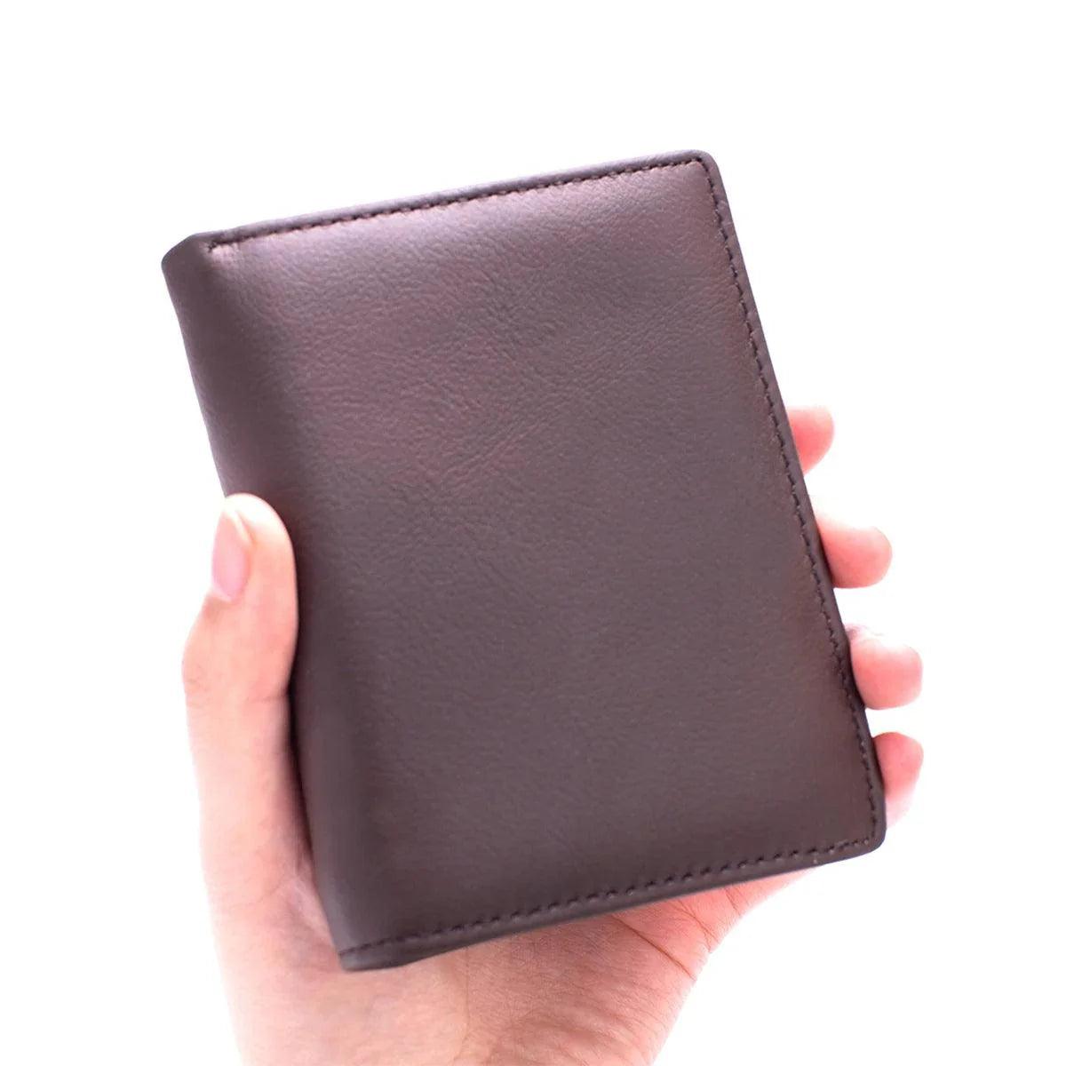 men's wallet Genuine Leather Wallets For Men Coin Purse Vertical Credit Card Holder Money Bag - petguardiansupplies