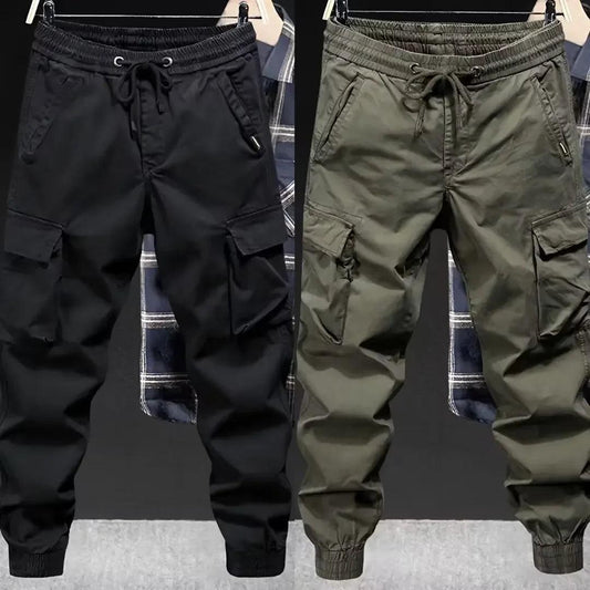 Trendy Brand Casual Cargo Pants Men's Loose Fit Solid Color Cargo Pants American Style Casual For Spring Autumn - petguardiansupplies