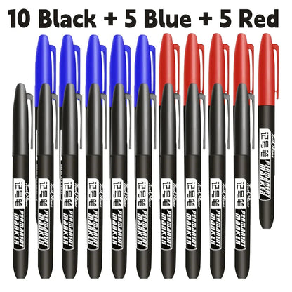 Permanent Marker Pen Drawing Markers Black Blue Red Waterproof Ink Sketch Pens Stationery Art School Supplies For Glass Metal - petguardiansupplies