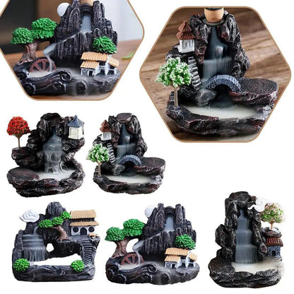 Creative Home Decorations Windproof Backflow Incense Burner Desktop Ornaments Indoor Incense Fountain&Candlestick - petguardiansupplies