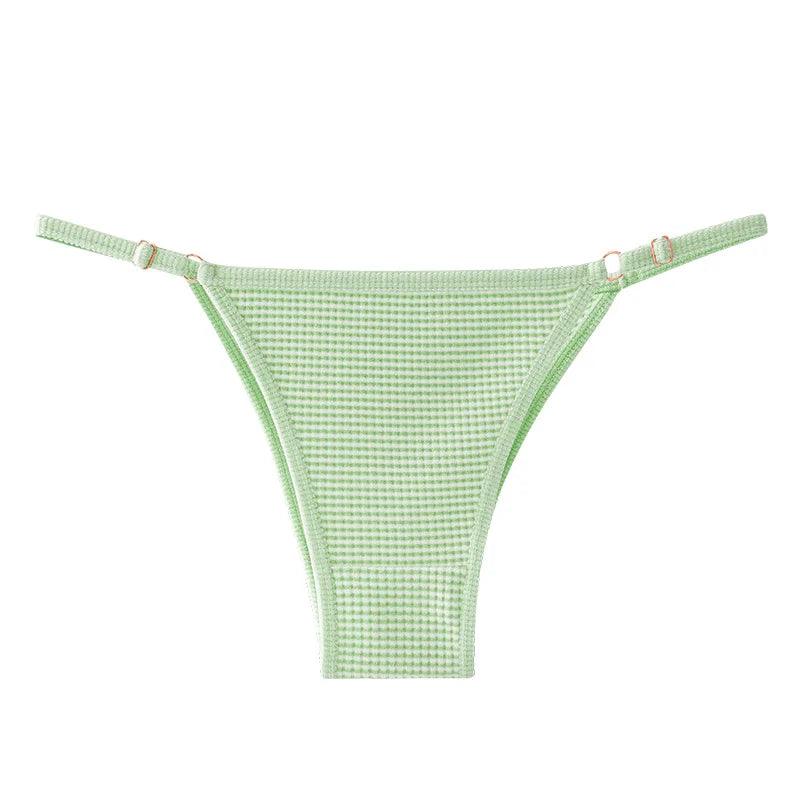 1pcs Cotton Women's Thongs Panties Sport Breathable Low Waist Underwear Lingerie Sexy Female Adjustable Buckle Stripe G-String - petguardiansupplies