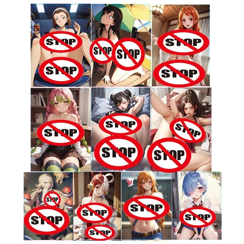 10Pcs/set Homemade Anime Card One Piece Pokemon Nami Uta Rem ACG Sexy Nude Card Fan Series Toy Gift Game Collection Card - petguardiansupplies