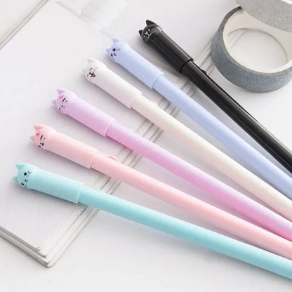 6PCS/set Kawaii Cat Gel Pen 0.38mm Creative Cute Neutral Ink Pen Children Gift School Office Writing Supplies Stationery - petguardiansupplies