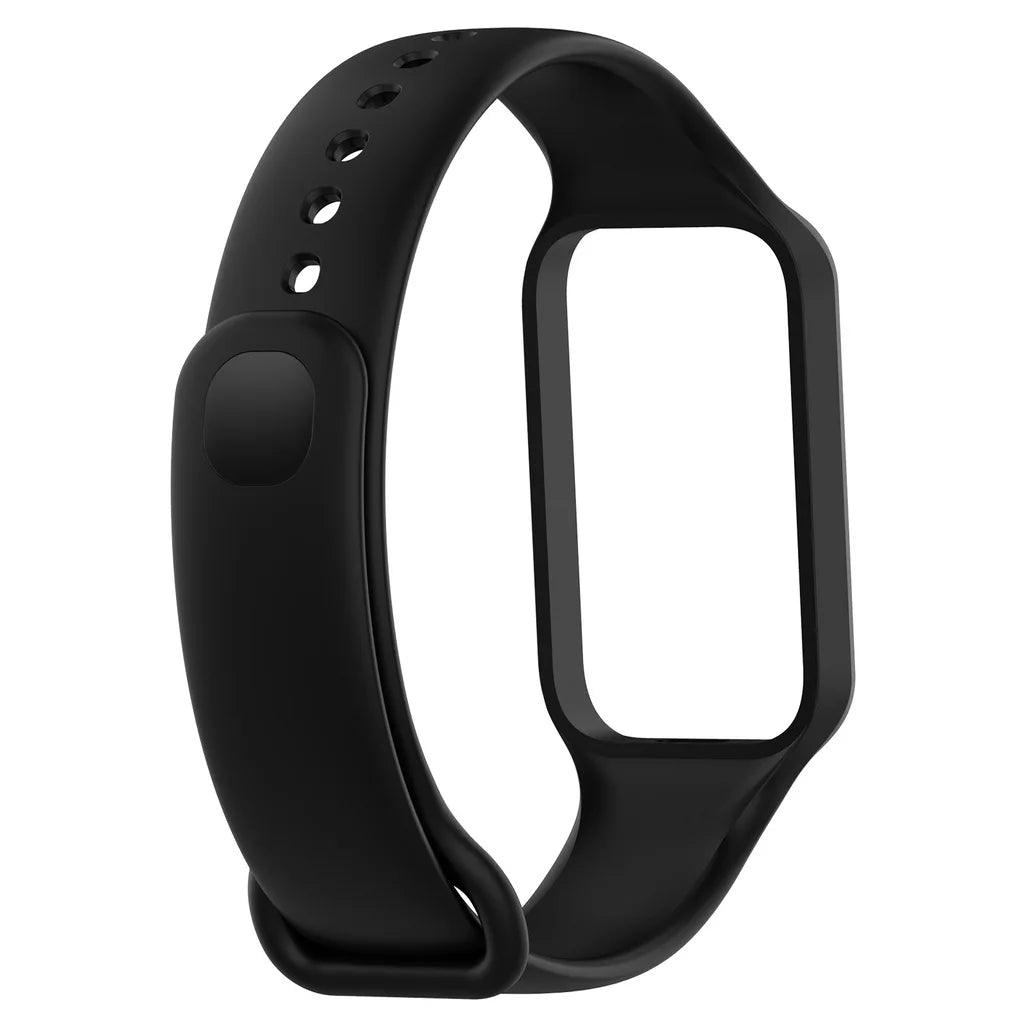 Silicone Band Strap and Case for Redmi Smart Band 2 Tempered Glass Screen Protector Cover Casing Accessories for Redmi Band2 - petguardiansupplies