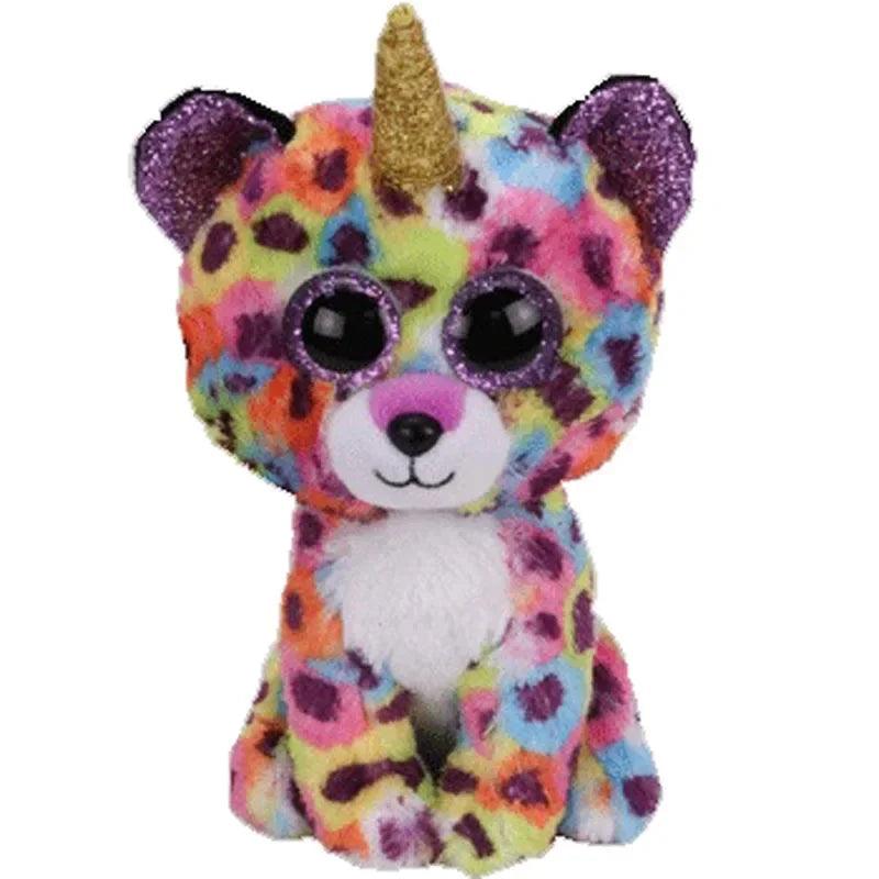 15CM Ty Beanie Dotty Multicolor Leopard Glitter Big Eyes Leopard Toy Cute Plush Stuffed Animals Doll Children's Birthday Gifts - petguardiansupplies