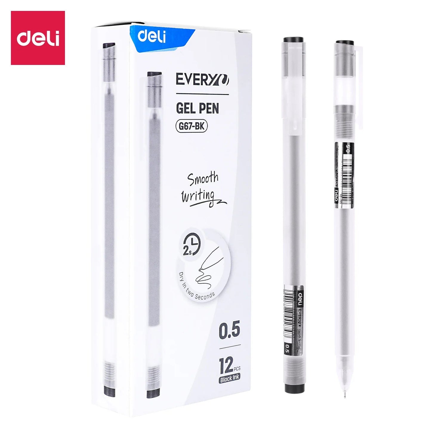 Deli 12Pcs/Set Gel Pen School Pens Set Pen 0.5MM Color Ink Stationery Student SuppliesWater-based Pen Writing Painting Tools - petguardiansupplies