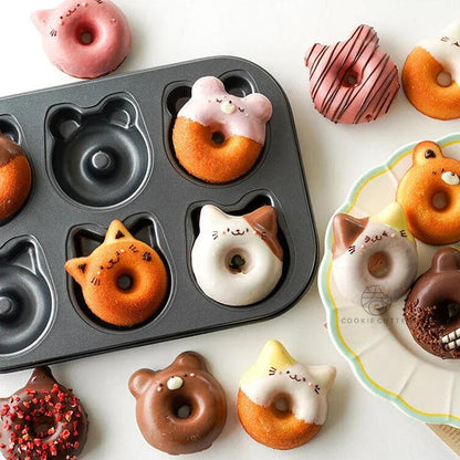 Doughnuts Baking Mold Cake Cartoon Bear Chocolate Cake Pan Molds Pastry Tools Accessories Kitchen Baking Form Tools Accessories - petguardiansupplies