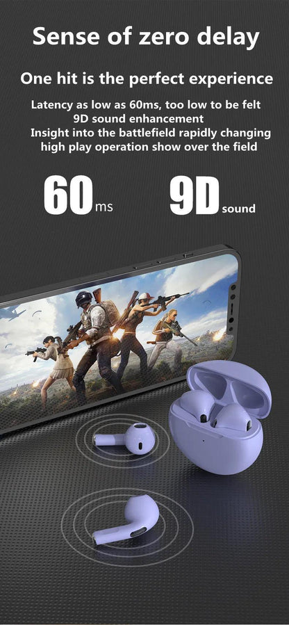 NEW Original Air Pro 6 TWS Wireless Headphones Fone Bluetooth Earphones Mic Pods In Ear Earbuds Earbuds sport Headset For Xiaomi - petguardiansupplies