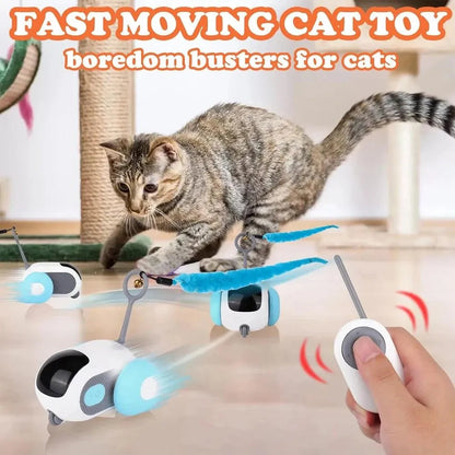 Smart Cat Toy 2 Modes Automatic Moving Remote Controlled Toy Car for Cats Dogs Interactive Playing Kitten Training Pet Supplies - petguardiansupplies