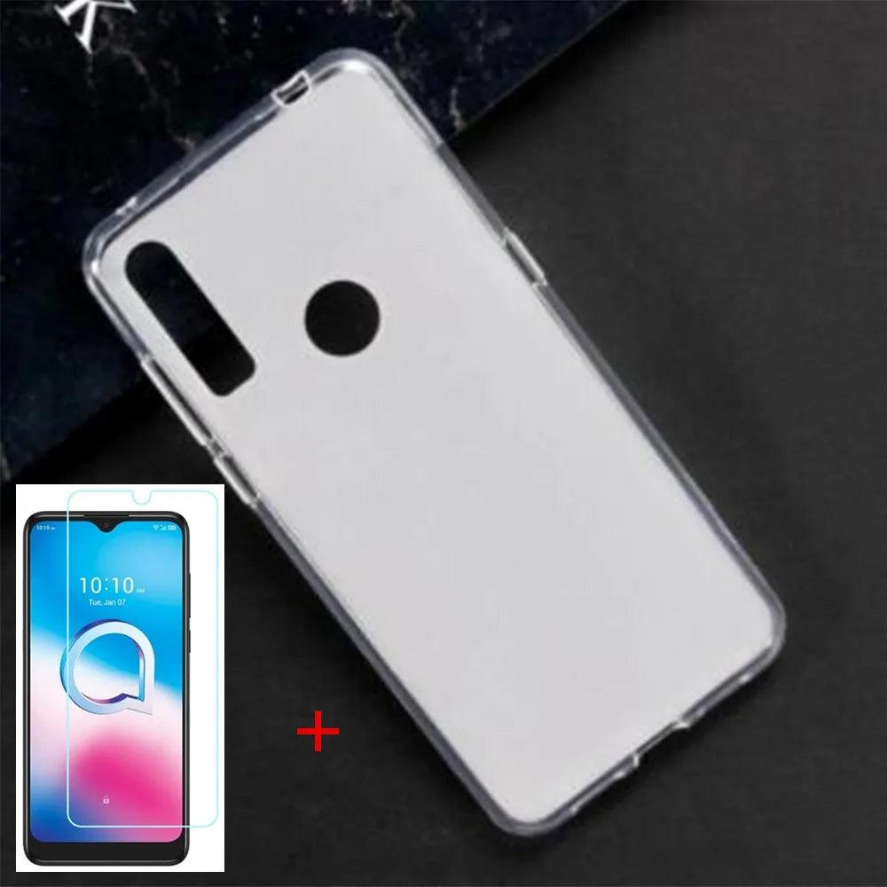 Anti-knock Soft TPU Phone Case For TCL A1 Alpha 20 20+ Alpha20 Plus 5029Y Silicone Cover Bumper Tempered Glass - petguardiansupplies