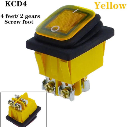 KCD4 on off 30A/250V Heavy Duty 4 pin DPST IP67 Sealed Waterproof T85 Auto Boat Marine Toggle Rocker Switch with LED 12V 220V 30 - petguardiansupplies