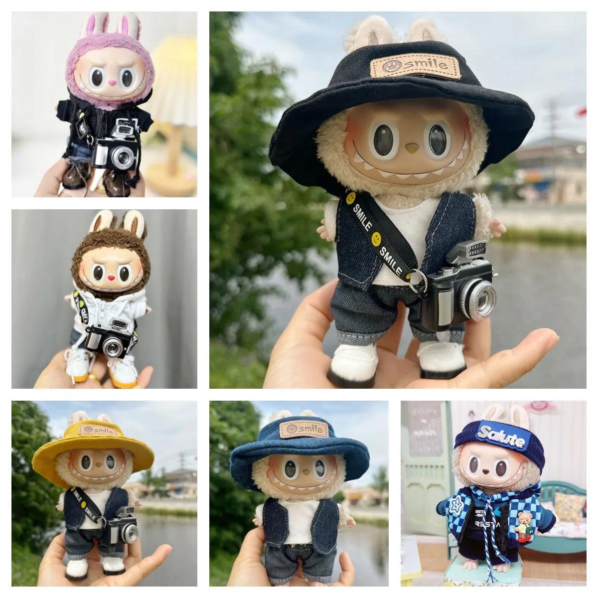 17cm Cute Mini Clothes Plush Hoodie Dolls Jumpsuit Clothing Fans Overalls No Doll Accessories for Korea Kpop Exo Labubu Idol - petguardiansupplies