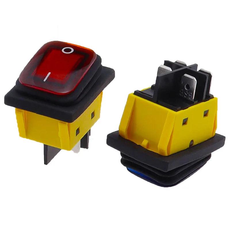 KCD4 on off 30A/250V Heavy Duty 4 pin DPST IP67 Sealed Waterproof T85 Auto Boat Marine Toggle Rocker Switch with LED 12V 220V 30 - petguardiansupplies