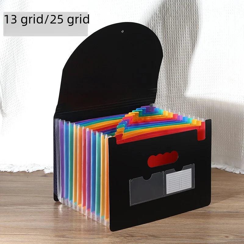 A4 Three-sided Sealed Accordion File Folder 25 Slots Office Document Storage Bag New Style Batch Buy Filing Folder - petguardiansupplies