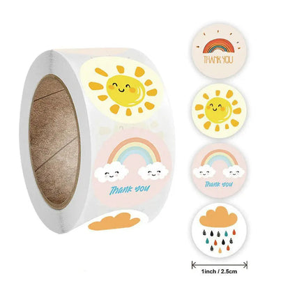 Hot Face Stickers Reward Cartoon Self-adhesive Teachers  Children Thanks Round Fluorescent Color Spot Goods Happyness incentive - petguardiansupplies