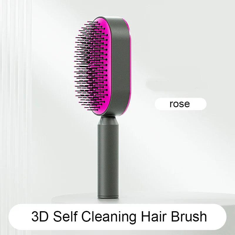 Self Cleaning Hairbrush Women Hair Brush One-key Cleaning Hair Loss Airbag Scalp Massage Comb Anti-Static Hairbrush Dropshipping - petguardiansupplies