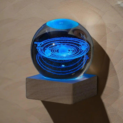 Stylish and unique crystal ball night lamp inspired by solar theme, part of the creative Milky Way Cosmos series, a perfect beds - petguardiansupplies