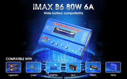 IMAX B6 80W Battery Charger Lipo NiMh Li-ion Ni-Cd Digital Lipro Balance Charger Discharger + AC Power 12V 5A Adapter For Rc Car - petguardiansupplies