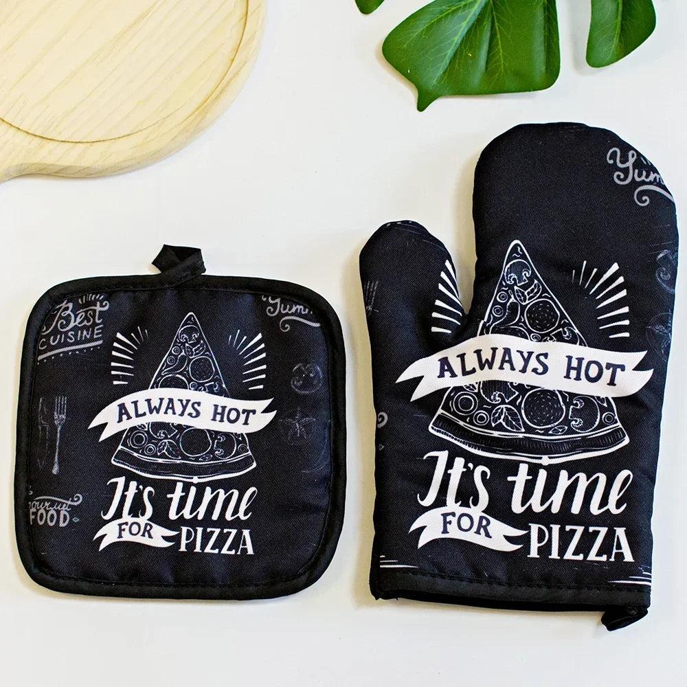 Kitchen Baking Cooking Accessories Print Oven Mitt Glove Pad Washable Microwave Pizza Anti-Hot Insulation Mat Kitchen Decor - petguardiansupplies