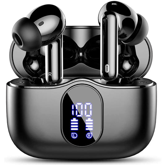 Wireless Earbuds with Bluetooth 5.3, In-Ear Headphones Featuring 4 ENC Mics and 36 Hours of Playtime, LED Display Included. - petguardiansupplies