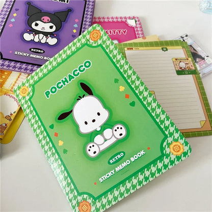 Kawaii Cartoon Hello Kitty Paste Sticky Note Mymelody Cinnamoroll Cute Kuromi Notebook Student School Office Stationery - petguardiansupplies