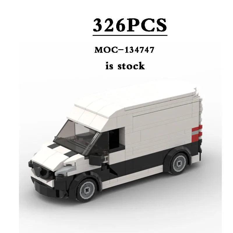 MOC Speed Champion MOC-134747 Car Toy Building Block Model 326PCS White Van Model Ornament Puzzle Boy Toy Birthday ChristmasGift - petguardiansupplies