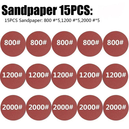 15/10PCS 4 inch 100mm Sandpaper Sanding Discs Hook and Loop Adhesive Flocked Adhesive Sandpaper for Random Orbital Sander - petguardiansupplies