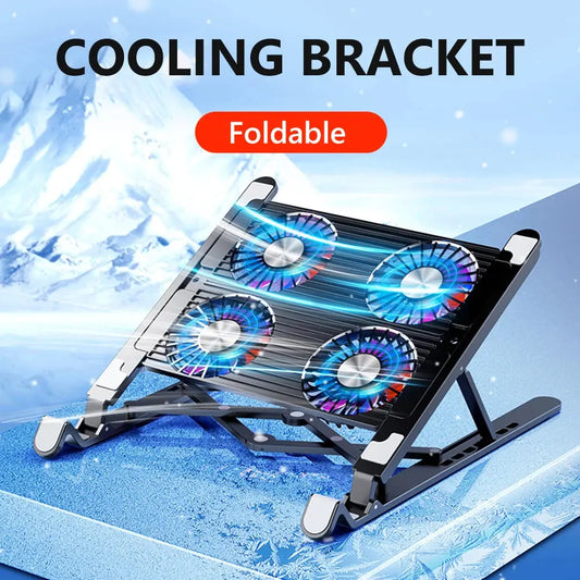 Laptop Cooler Base Stand with Cooling Fan Tablet Bracket Folding Holder Adjustable Notebook Stand for 11-17.3 inch Gaming Tablet - petguardiansupplies