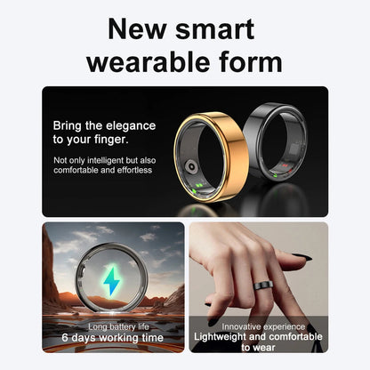 Smart Ring Military Grade Titanium Steel Shell Man ring Health Monitoring Waterproof Multi-sport Modes - petguardiansupplies