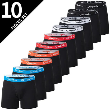 5/10 Pack Multi-size Teenagers To Adults Men's Boyshort Leisure Sports Joker Elastic Waist Long Men's Underwear Can Be Parent-ch - petguardiansupplies