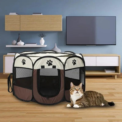 Portable Foldable Pet Tent Kennel Octagonal Fence Puppy Shelter Easy To Use Outdoor Easy Operation Large Dog Cages Cat Fences - petguardiansupplies