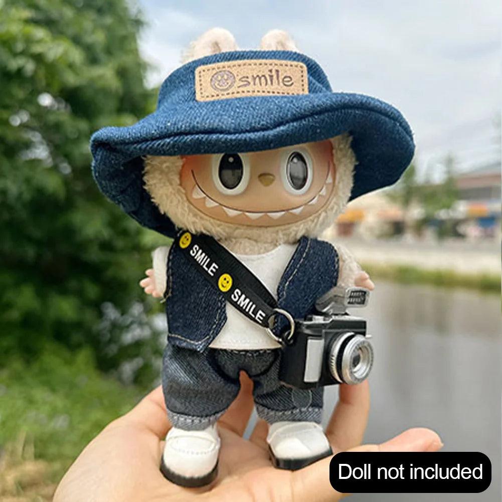 17cm Cute Mini Clothes Plush Hoodie Dolls Jumpsuit Clothing Fans Overalls No Doll Accessories for Korea Kpop Exo Labubu Idol - petguardiansupplies