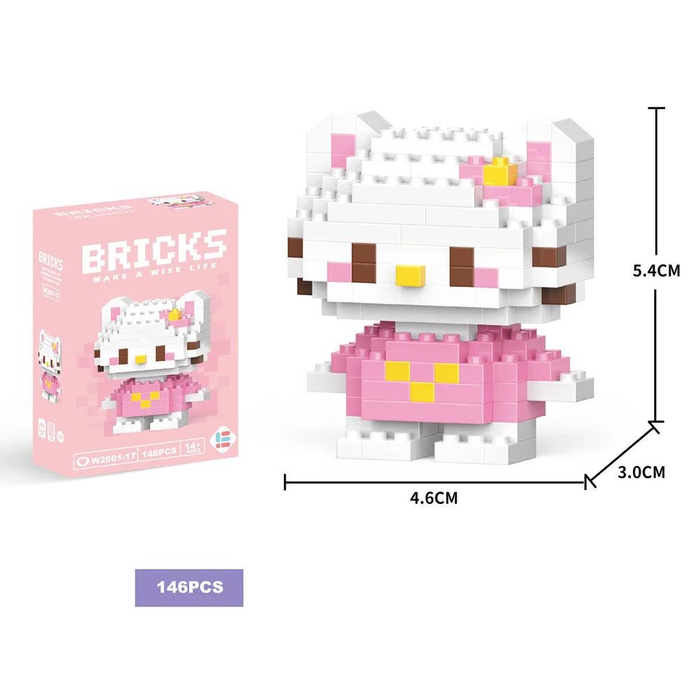 Building Blocks Kuromi Anime Figure Melody Cartoon Kids Toys Blocks for Lego Cute Hello Kitty Particles Assembled Blocks - petguardiansupplies