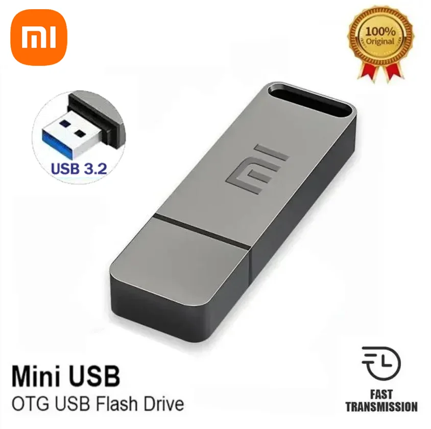 Xiaomi 16TB Flash Drive USB3.2 High Speed Transfer Metal Type C U Flash SSD Portable Mini Flash Drive Memory Waterproof U Drive - petguardiansupplies