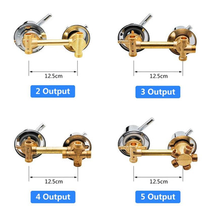 2/3/4/5 Ways Water Outlet Screw Thread Center Distance 10cm 12.5cm Mixing Valve Brass Bathroom Shower Mixer Faucet Tap Cabin - petguardiansupplies