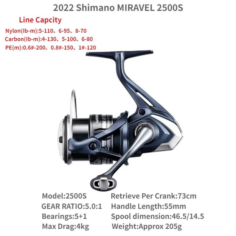 2022 Shimano MIRAVEL 1000 C2000S C2000SHG 2500 2500HG 2500S 2500SHG C3000 C3000HG 4000 4000XG C5000XG Spinning Fishing Reels - petguardiansupplies