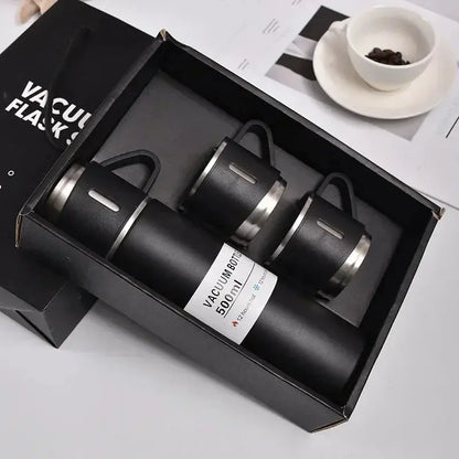 500ML 304 Stainless Steel Vacuum Insulated Bottle Gift Set Office Business Coffee Mug Stainless Steel Water Bottle with Straw - petguardiansupplies