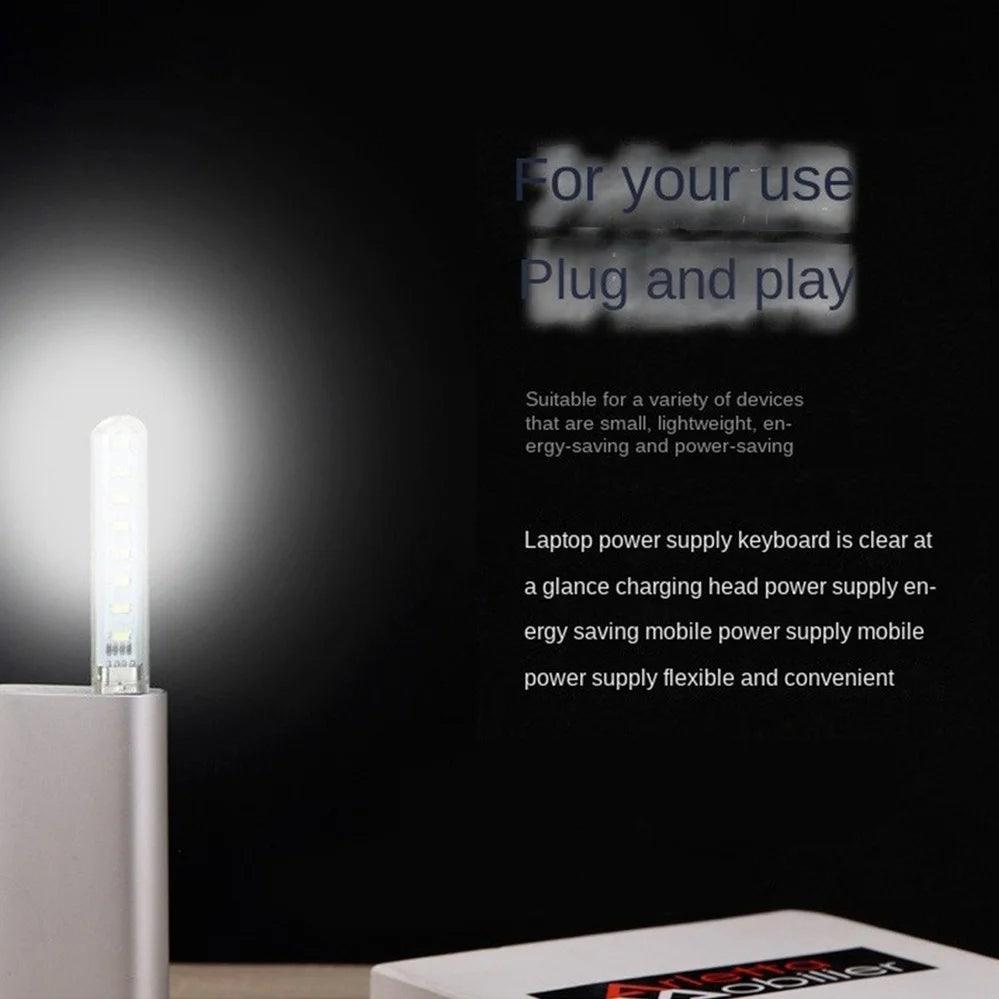 Aswesaw Mini USB LED Table Lamp Portable Reading Desk Light For Camping Power Bank Notebook 8Leds Book Night lights Flashlight - petguardiansupplies