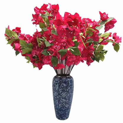 New Arrival 6pcs Silk Bougainvillea Glabra Artificial 3 Forks Bougainvillea Spectabilis Flower Branches - petguardiansupplies